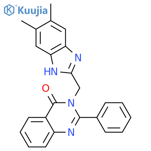 3-[(5,6-dimethyl-1H-benzimidazol-2-yl)methyl]-2-phenylquinazolin-4(3H)-one structure