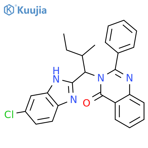 3-[1-(6-chloro-1H-benzimidazol-2-yl)-2-methylbutyl]-2-phenylquinazolin-4(3H)-one structure