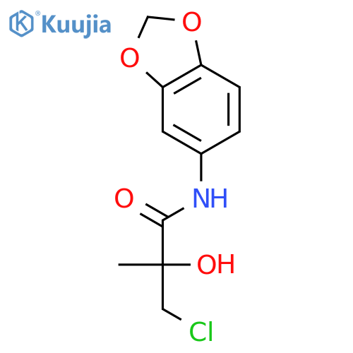Propanamide, N-1,3-benzodioxol-5-yl-3-chloro-2-hydroxy-2-methyl- structure