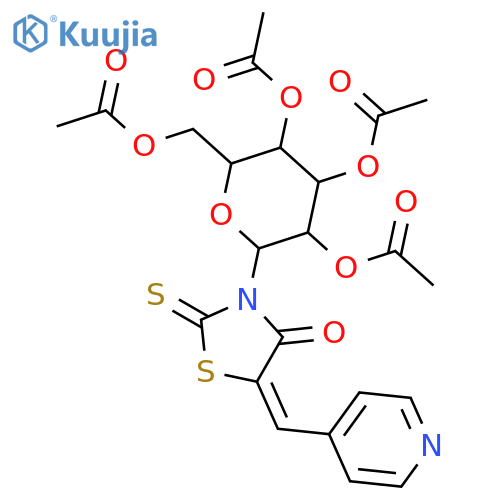(5Z)-5-(pyridin-4-ylmethylidene)-3-(2,3,4,6-tetra-O-acetylhexopyranosyl)-2-thioxo-1,3-thiazolidin-4-one (Related Reference) structure