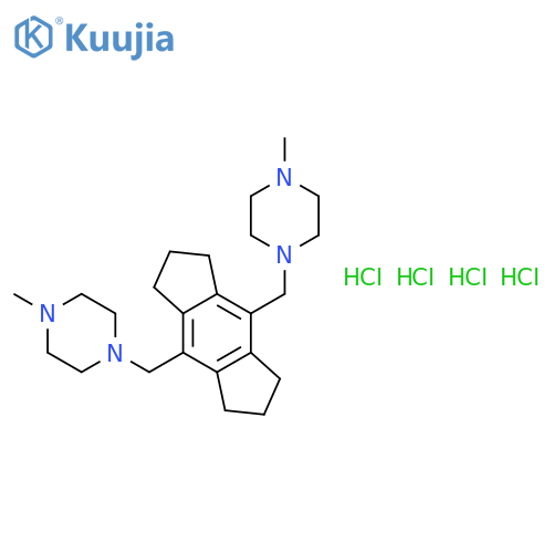 1,1'-(1,2,3,5,6,7-hexahydro-s-indacene-4,8-diyldimethanediyl)bis(4-methylpiperazine) tetrahydrochloride structure