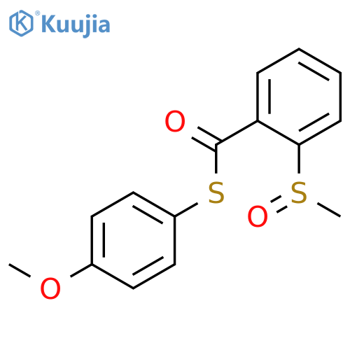 BENZENECARBOTHIOIC ACID, 2-(METHYLSULFINYL)-, S-(4-METHOXYPHENYL) ESTER structure