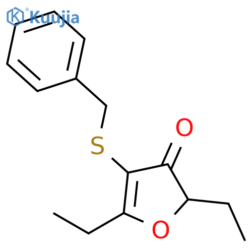 3(2H)-Furanone, 2,5-diethyl-4-[(phenylmethyl)thio]- structure
