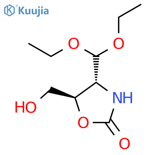 2-OXAZOLIDINONE, 4-(DIETHOXYMETHYL)-5-(HYDROXYMETHYL)-, (4R-TRANS)- structure