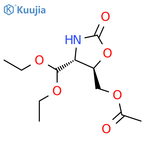 2-Oxazolidinone, 5-[(acetyloxy)methyl]-4-(diethoxymethyl)-, (4R-trans)- structure