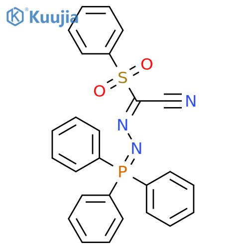 Acetonitrile, (phenylsulfonyl)[(triphenylphosphoranylidene)hydrazono]- structure