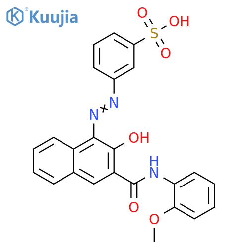 Benzenesulfonic acid, 3-[2-[2-hydroxy-3-[[(2-methoxyphenyl)amino]carbonyl]-1-naphthalenyl]diazenyl]- structure