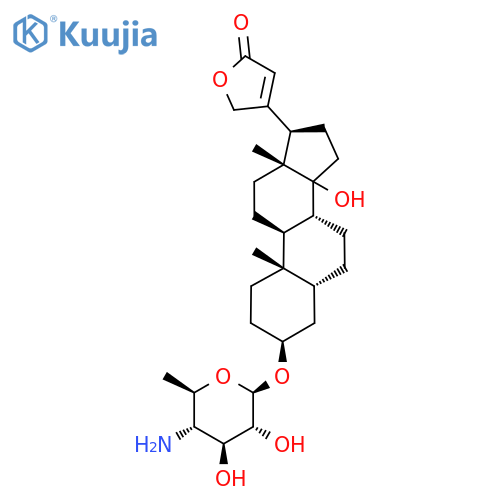 3-[(3S,5R,8R,9S,10S,13R,17R)-3-[(2R,3R,4S,5S,6R)-5-Amino-3,4-dihydroxy-6-methyloxan-2-yl]oxy-14-hydroxy-10,13-dimethyl-1,2,3,4,5,6,7,8,9,11,12,15,16,17-tetradecahydrocyclopenta[a]phenanthren-17-yl]-2H-furan-5-one structure
