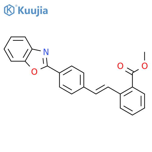 Benzoic acid, [2-[4-(2-benzoxazolyl)phenyl]ethenyl]-, methyl ester structure