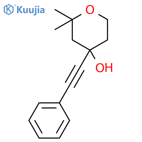 2,2-Dimethyl-4-(phenylethynyl)oxan-4-ol structure