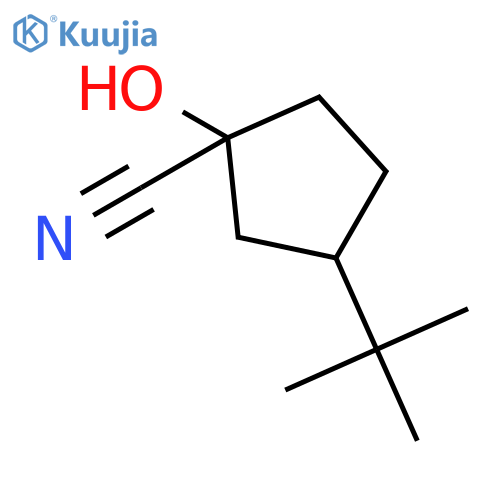 Cyclopentanecarbonitrile, 3-(1,1-dimethylethyl)-1-hydroxy- structure