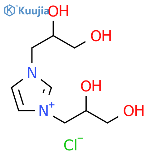 1H-Imidazolium, 1,3-bis(2,3-dihydroxypropyl)-, chloride structure