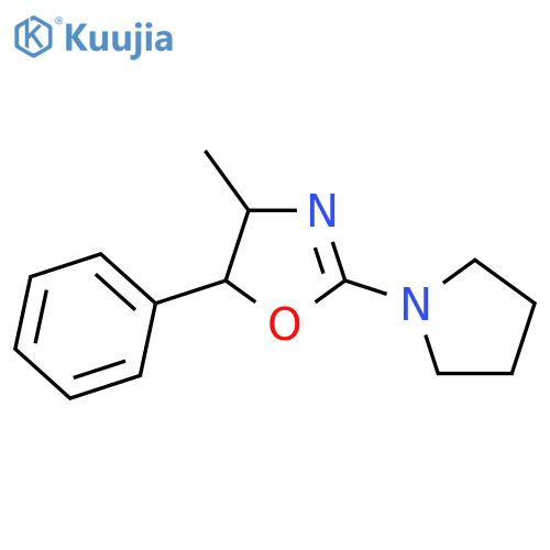 Oxazole, 4,5-dihydro-4-methyl-5-phenyl-2-(1-pyrrolidinyl)- structure
