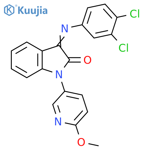 2H-Indol-2-one,3-[(3,4-dichlorophenyl)imino]-1,3-dihydro-1-(6-methoxy-3-pyridinyl)- structure
