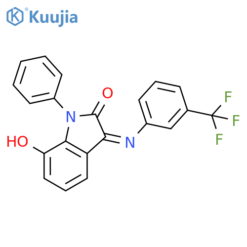 2H-Indol-2-one,1,3-dihydro-7-hydroxy-1-phenyl-3-[[3-(trifluoromethyl)phenyl]imino]- structure