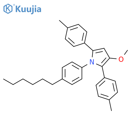 1H-Pyrrole, 1-(4-hexylphenyl)-3-methoxy-2,5-bis(4-methylphenyl)- structure