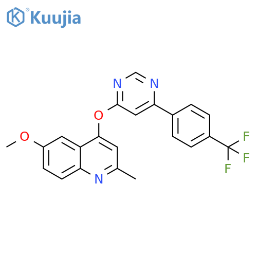 Quinoline,6-methoxy-2-methyl-4-[[6-[4-(trifluoromethyl)phenyl]-4-pyrimidinyl]oxy]- structure