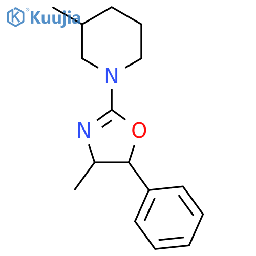 PIPERIDINE, 1-(4,5-DIHYDRO-4-METHYL-5-PHENYL-2-OXAZOLYL)-3-METHYL- structure