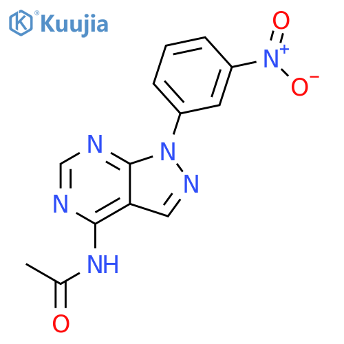 Acetamide, N-[1-(3-nitrophenyl)-1H-pyrazolo[3,4-d]pyrimidin-4-yl]- structure