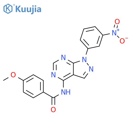 Benzamide,4-methoxy-N-[1-(3-nitrophenyl)-1H-pyrazolo[3,4-d]pyrimidin-4-yl]- structure