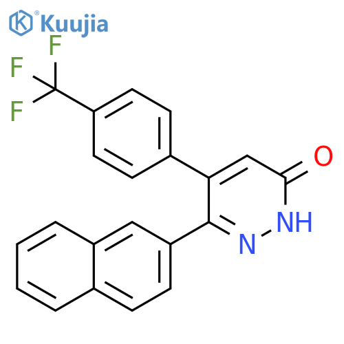 3(2H)-Pyridazinone, 6-(2-naphthalenyl)-5-[4-(trifluoromethyl)phenyl]- structure