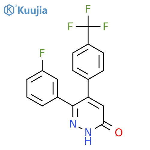 3(2H)-Pyridazinone, 6-(3-fluorophenyl)-5-[4-(trifluoromethyl)phenyl]- structure