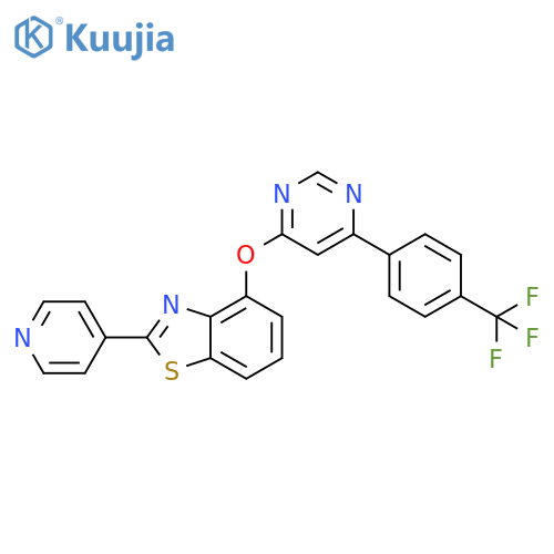 Benzothiazole,2-(4-pyridinyl)-4-[[6-[4-(trifluoromethyl)phenyl]-4-pyrimidinyl]oxy]- structure