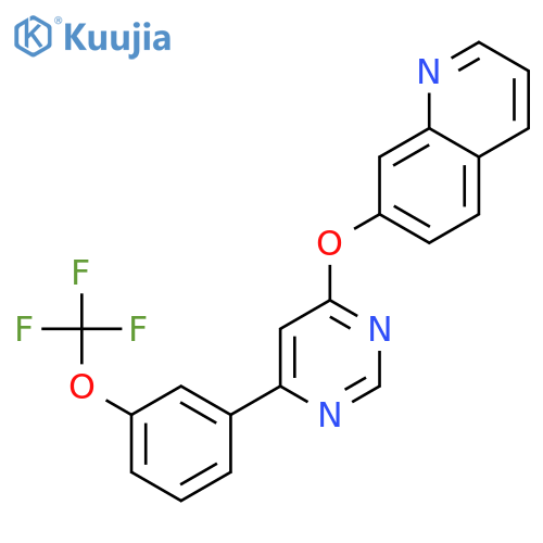 Quinoline, 7-[[6-[3-(trifluoromethoxy)phenyl]-4-pyrimidinyl]oxy]- structure