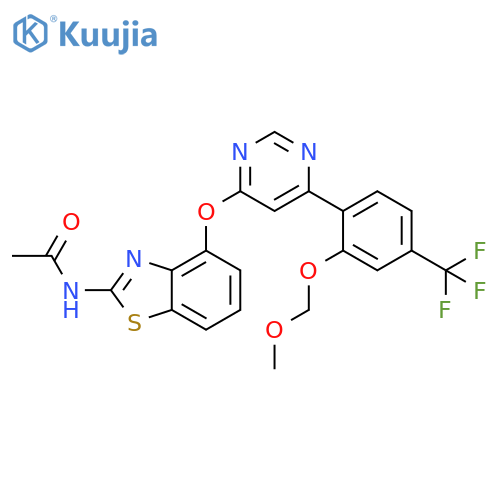 Acetamide,N-[4-[[6-[2-(methoxymethoxy)-4-(trifluoromethyl)phenyl]-4-pyrimidinyl]oxy]-2-benzothiazolyl]- structure