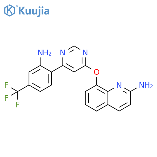 2-Quinolinamine,8-[[6-[2-amino-4-(trifluoromethyl)phenyl]-4-pyrimidinyl]oxy]- structure
