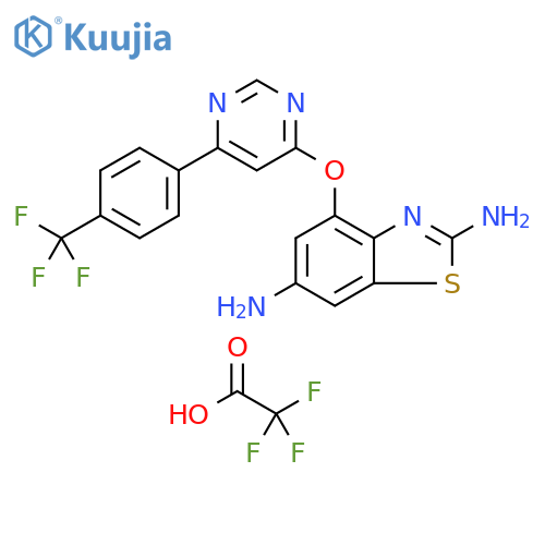 2,6-Benzothiazolediamine,4-[[6-[4-(trifluoromethyl)phenyl]-4-pyrimidinyl]oxy]-, trifluoroacetate structure