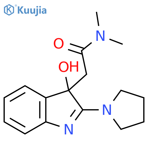 3H-Indole-3-acetamide, 3-hydroxy-N,N-dimethyl-2-(1-pyrrolidinyl)- structure