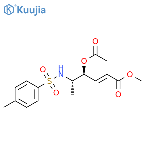 2-Hexenoic acid, 4-(acetyloxy)-5-[[(4-methylphenyl)sulfonyl]amino]-,methyl ester, (2E,4S,5S)- structure