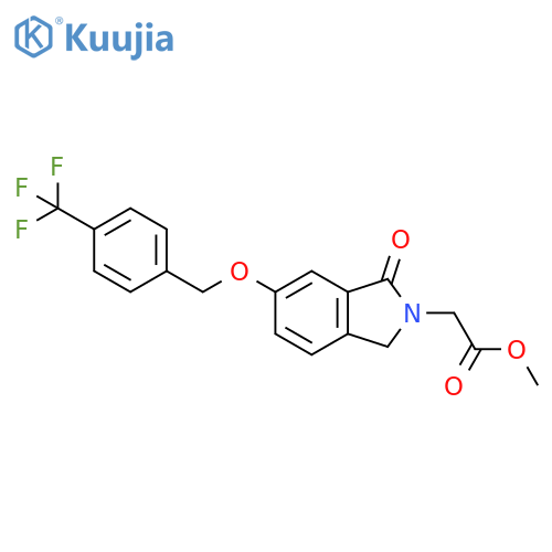 2H-Isoindole-2-acetic acid,1,3-dihydro-1-oxo-6-[[4-(trifluoromethyl)phenyl]methoxy]-, methyl ester structure