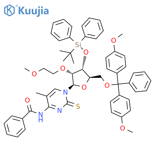 Cytidine,N-benzoyl-5'-O-[bis(4-methoxyphenyl)phenylmethyl]-3'-O-[(1,1-dimethylethyl)diphenylsilyl]-2'-O-(2-methoxyethyl)-5-methyl-2-thio- structure