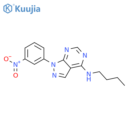 1H-Pyrazolo[3,4-d]pyrimidin-4-amine, N-butyl-1-(3-nitrophenyl)- structure