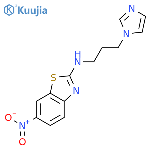 2-Benzothiazolamine, N-[3-(1H-imidazol-1-yl)propyl]-6-nitro- structure