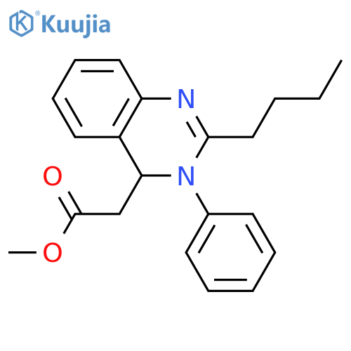 4-Quinazolineacetic acid, 2-butyl-3,4-dihydro-3-phenyl-, methyl ester structure