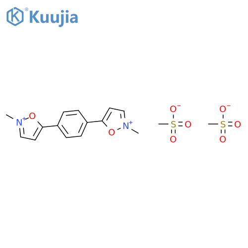 Isoxazolium, 5,5'-(1,4-phenylene)bis[2-methyl-, dimethanesulfonate structure