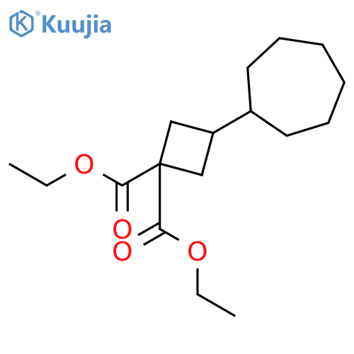 1,1-CYCLOBUTANEDICARBOXYLIC ACID, 3-CYCLOHEPTYL-, DIETHYL ESTER structure