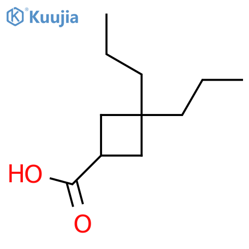 3,3-dipropylcyclobutane-1-carboxylic acid structure