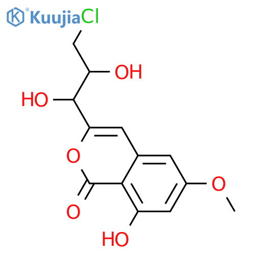 1H-2-Benzopyran-1-one, 3-(3-chloro-1,2-dihydroxypropyl)-8-hydroxy-6-methoxy- (9CI) structure
