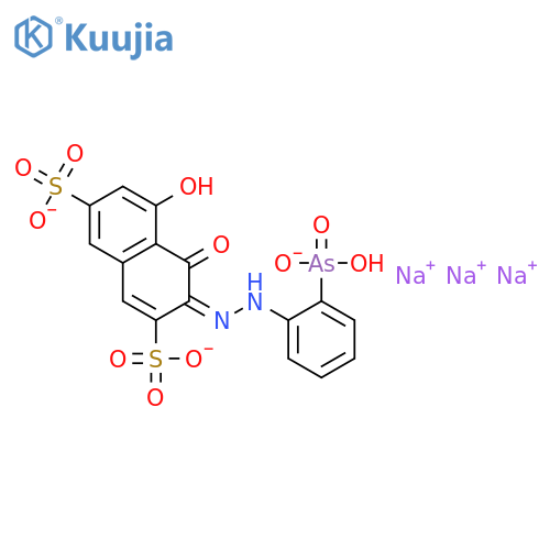 Trisodium;[2-[(1,8-dioxido-3,6-disulfonaphthalen-2-yl)diazenyl]phenyl]-hydroxyarsinate structure