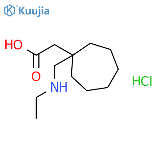 CYCLOHEPTANEACETIC ACID, 1-[(ETHYLAMINO)METHYL]-, HYDROCHLORIDE structure