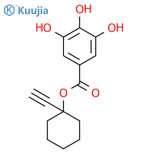 Benzoic acid, 3,4,5-trihydroxy-, 1-ethynylcyclohexyl ester structure
