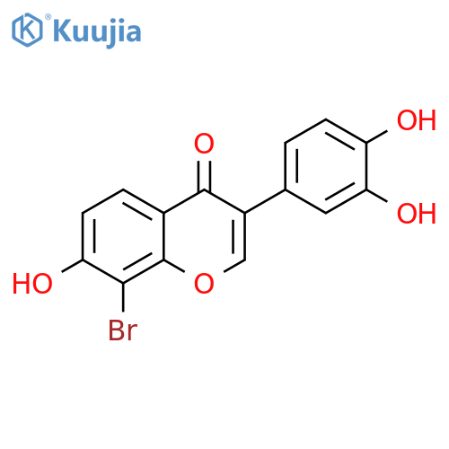 4H-1-Benzopyran-4-one, 8-bromo-3-(3,4-dihydroxyphenyl)-7-hydroxy- structure