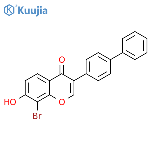 4H-1-Benzopyran-4-one, 3-[1,1'-biphenyl]-4-yl-8-bromo-7-hydroxy- structure