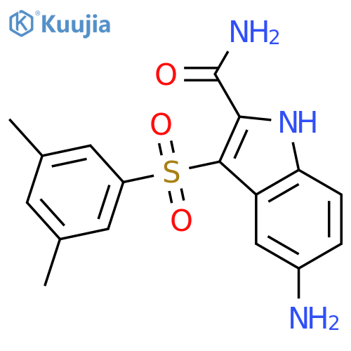 1H-Indole-2-carboxamide, 5-amino-3-[(3,5-dimethylphenyl)sulfonyl]- structure