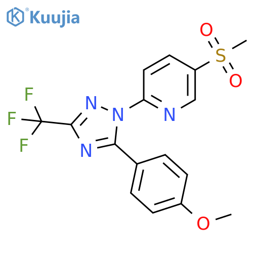 Pyridine,2-[5-(4-methoxyphenyl)-3-(trifluoromethyl)-1H-1,2,4-triazol-1-yl]-5-(methylsulfonyl)- structure