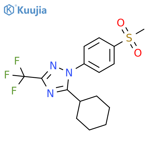 1H-1,2,4-Triazole,5-cyclohexyl-1-[4-(methylsulfonyl)phenyl]-3-(trifluoromethyl)- structure